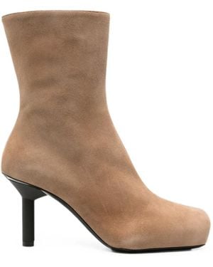 ALAINPAUL Square-Toe Ankle Boots - Brown