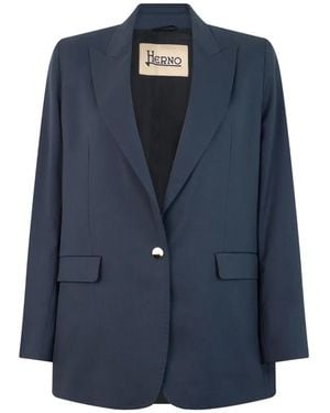 Herno Shawl-Collar Single-Breasted Blazer - Blue