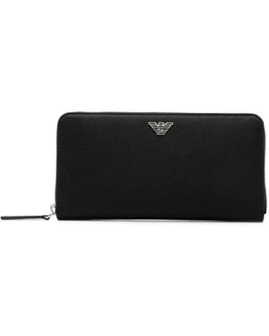 Emporio Armani Portemonnaie Mit Logo-Schild - Schwarz