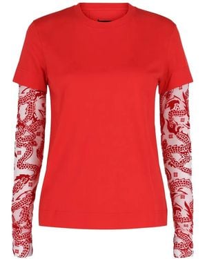 Givenchy Dragon Pattern Long-Sleeve T-Shirt - Red