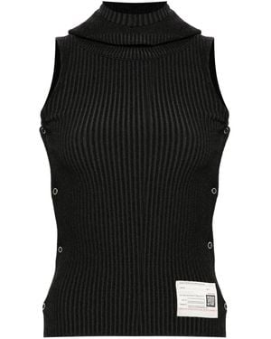 Maison Mihara Yasuhiro Top Con Applicazione Logo - Nero