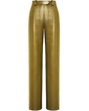 Aleksandre Akhalkatsishvili Faux-Leather Trousers - Green