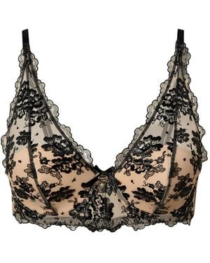 Twinset Corpiño con tul bordado - Negro