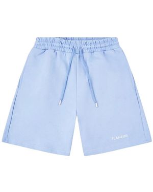 flâneur Logo Track Shorts - Blue
