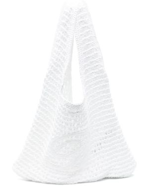 Blumarine Logo-Embroidered Tote Bag - White