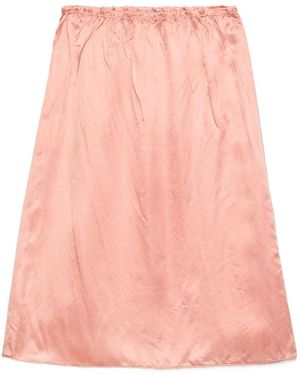 Prada Jupe En Satin À Effet Froissé - Pink