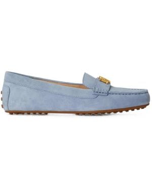 Ralph Lauren Barnsbury Logo-Plaque Suede Loafers - Blue