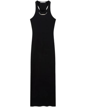 Stella McCartney Racerback Maxi Dress With Side Slit And Chain Detail - Black