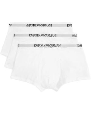 Emporio Armani Logo-Waistband Boxers (Set Of Three) - White