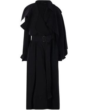 Yohji Yamamoto Belted Coat - Black