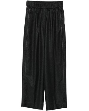 Peserico Side-Stripe Trousers - Black