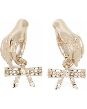 Vivetta Crystal-Embellished Bow Earrings - White