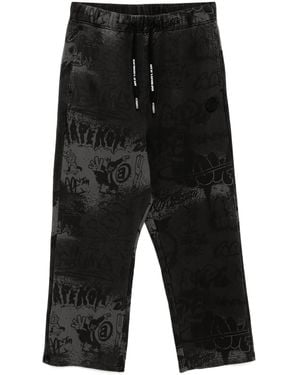 Aape By A Bathing Ape Graffiti-Print Track Trousers - Black