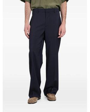 Barena Delfo Pressed-Crease Wide-Leg Trousers - Blue
