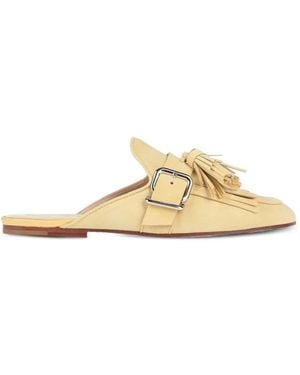 Tod's Tassel-Detail Leather Flat Mules - Metallic