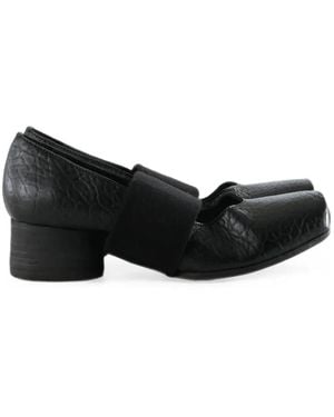 Uma Wang Crinkled-Effect Block-Heel Ballet Pumps - Black