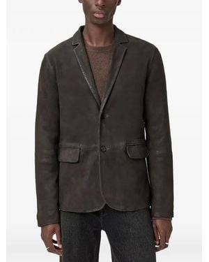 AllSaints Monet Waxed Suede Blazer - Black