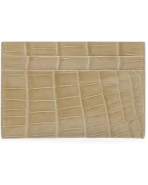 Kwanpen Crocodile-Effect Leather Cardholder - Natural