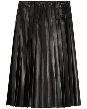Burberry Lederrock Mit Falten - Schwarz