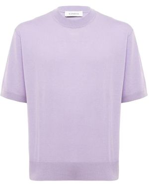 Laneus Fine-Knit T-Shirt - Purple