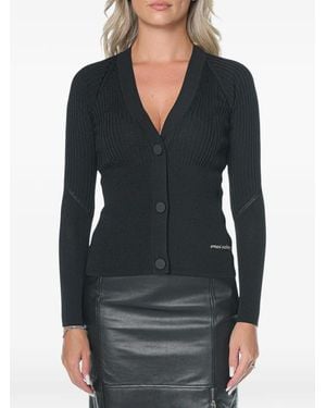 ARMANI EXCHANGE Ribbed-Knit V-Neck Cardigan - Black