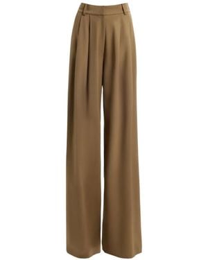 Elie Saab Pleated Wide-Leg Trousers - Natural