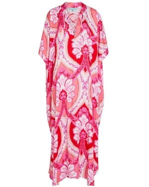 Melissa Odabash Carlotta Lace-Up Kaftan - Pink