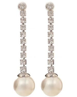 Self-Portrait Crystal-Embellished Earrings - Natural