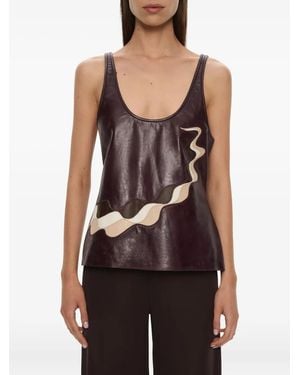 Christopher Esber Fragment Leather Tank Top - Black