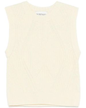 Bompard Ribbed Sleeveless Vest - Natural