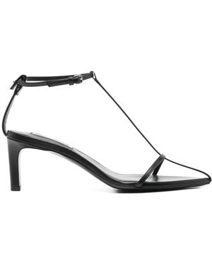 Jil Sander 80Mm Leather Sandals - Black