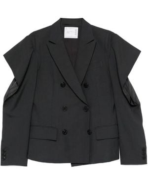 Sacai Double-Breasted Blazer - Black