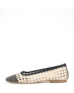 STAUD Nell Crochet Ballet Flats - White