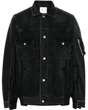 Sacai Patchwork Denim Jacket - Black