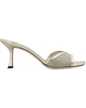 Jimmy Choo Skye Crystal-Embellished Sandals - Metallic