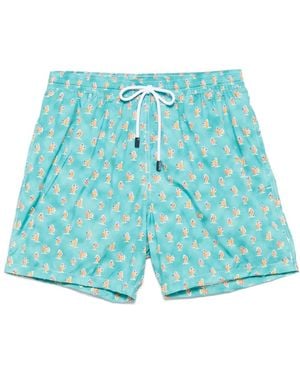 Barba Napoli Costume Da Bagno Con Stampa - Blu