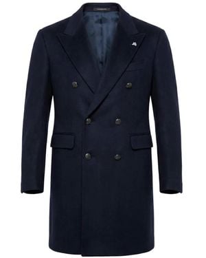 Tagliatore Double-Breasted Cashmere Coat - Blue