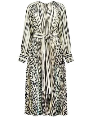 Proenza Schouler Robe Plissée À Rayures - White