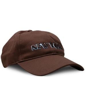 Rag & Bone Cappello Da Baseball Con Ricamo New York - Marrone