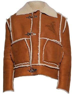 Earthling VIP Shearling Eagle-Print Jacket - Brown