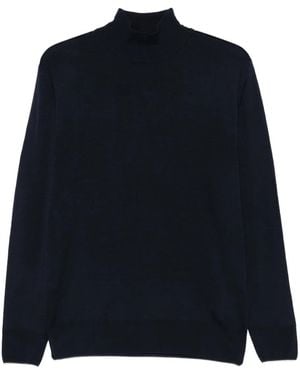 Canali Long-Seelve Wool Sweater - Blue