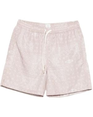 Eleventy Printed Drawstring Swim Shorts - Pink