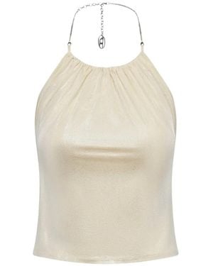 DIESEL T-Ireni Chain-Link Halter-Neck Top - Natural