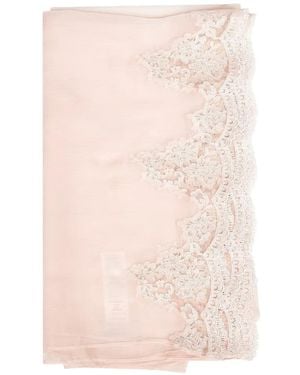 ERMANNO FIRENZE Lace Trimmed Scarf - Pink
