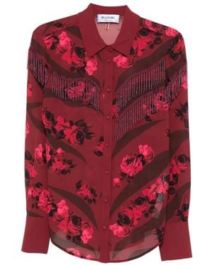 Blugirl Blumarine Floral-Print Fringe Shirt - Red