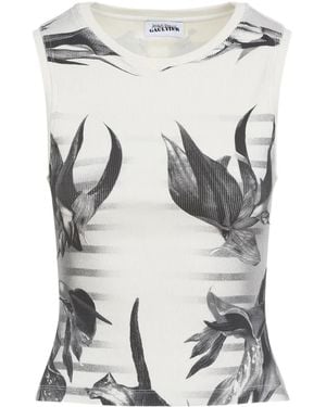 Jean Paul Gaultier Top con motivo floral - Blanco