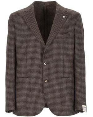 L.B.M. 1911 Houndstooth-Pattern Blazer - Gray