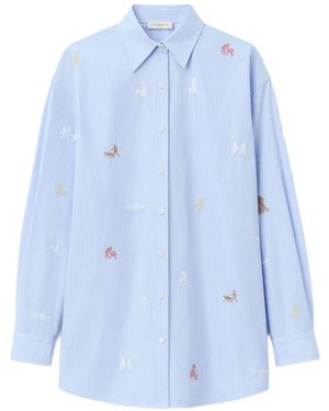 Lafayette 148 New York Striped embroidered shirt - Blau