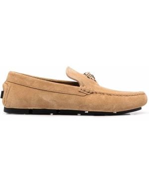 Versace La Medusa Suède Loafers - Naturel
