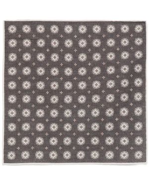 Eleventy Floral-Print Pocket Square - Grey